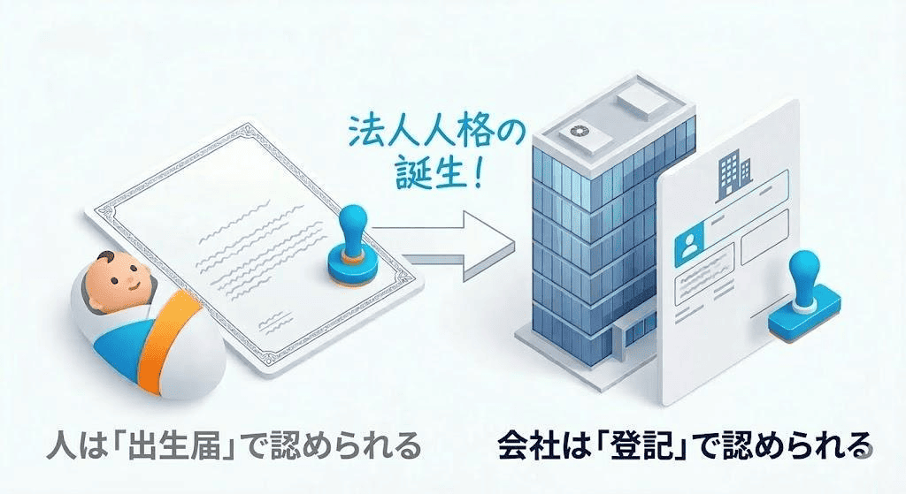 登記は「出生届」、定款は「憲法」