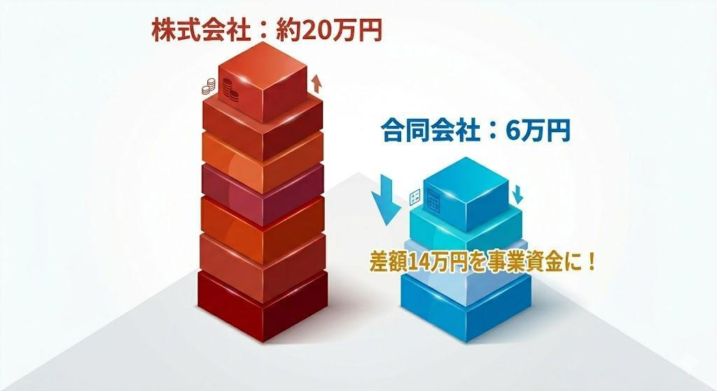1. 合同会社は「6万円」で設立できる！費用の内訳と株式会社との違い