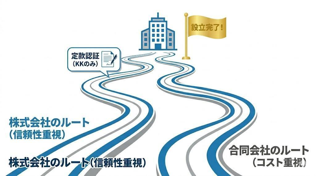 株式会社 vs 合同会社 設立費用比較表