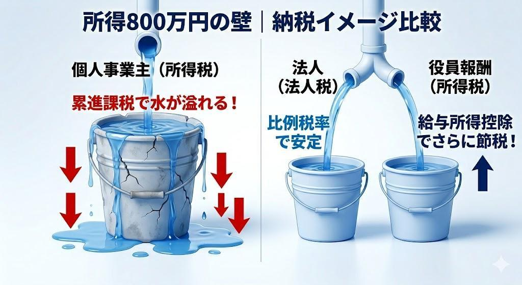 1. 法人化を検討すべき「所得800万円」の分岐点