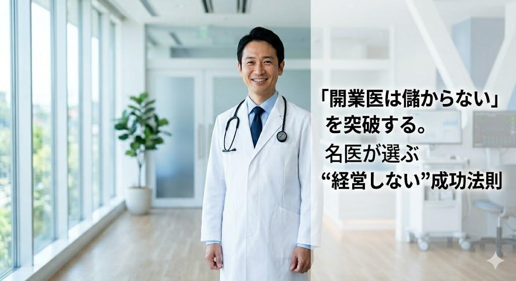 「開業医は儲からない」の正体とは？赤字を避けるための“経営しない経営術”