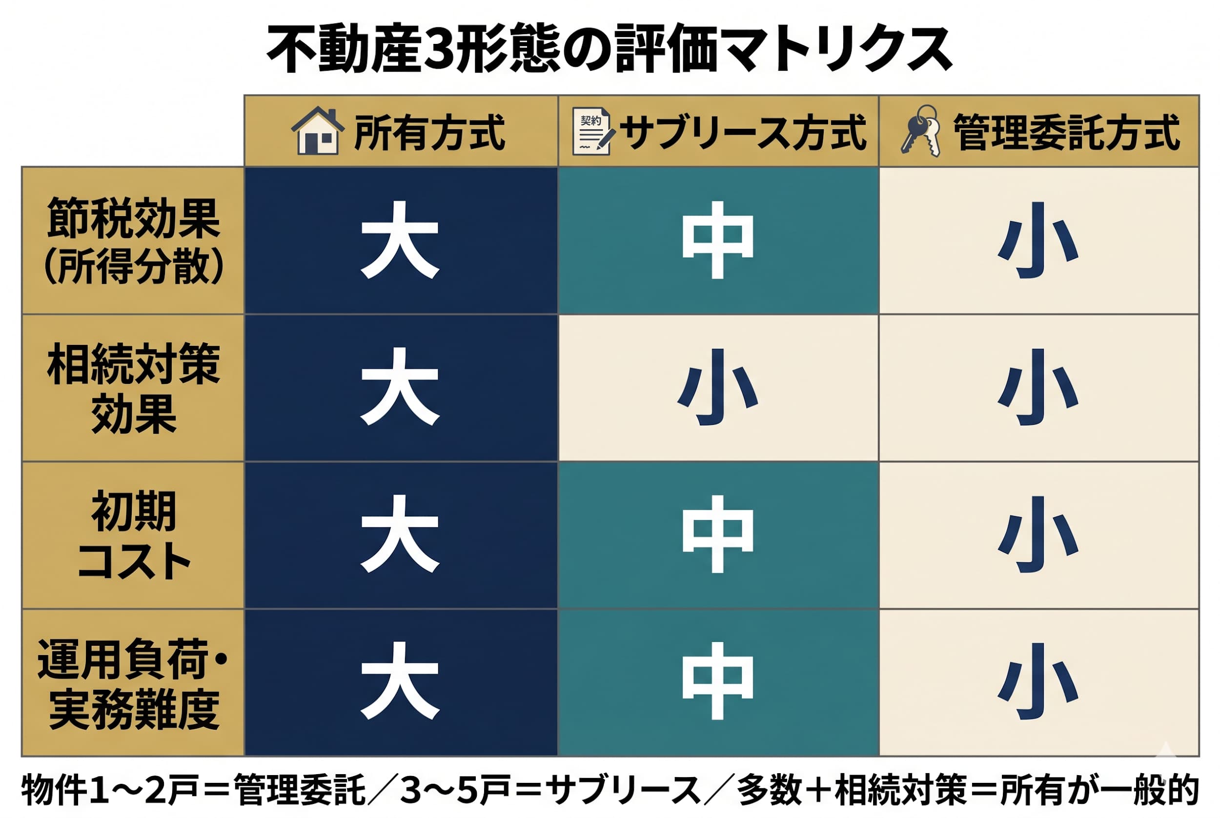 不動産の所有形態3パターン｜所有方式・サブリース方式・管理委託方式の使い分け